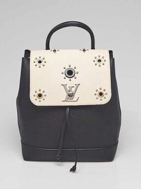 Louis Vuitton Black/White Leather Mechanical Flowers Lockme Backpack Bag